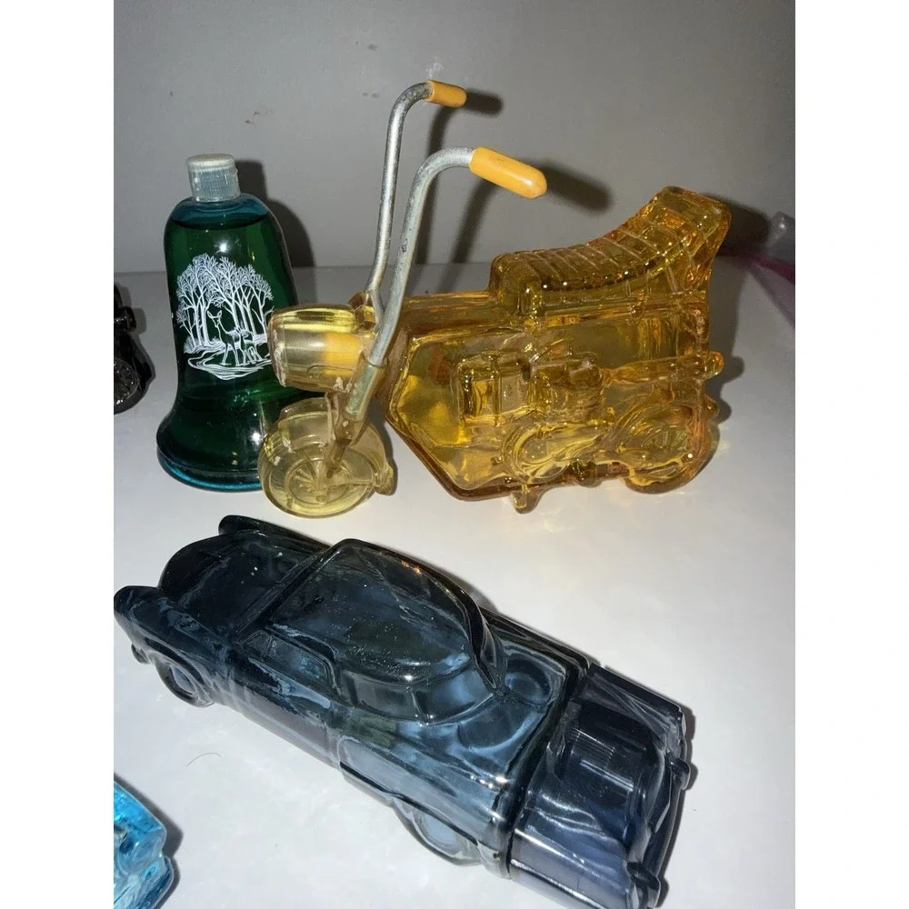 6 Vintage Empty Glass Bottles and Containers Avon Cologne 1 Full